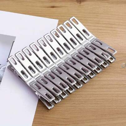 5/10/20/40/50/100 piezas Pinzas de ropa de acero inoxidable y madera, pinzas de secado para colgar ropa, ropa de cama, pinza de secado resistente al viento