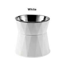 PETSIN Large Capacity Raised Cat Bowl With Stainless Steel Dog Bowl, Detachable Triangle Pattern Pet Bowl