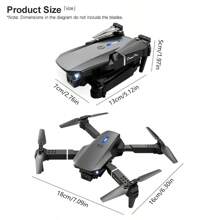 E88无人机双摄像头单电池一键返航WIFI连接航拍光流测高四轴飞行器遥控无人机 - 黑色 - 查看 3