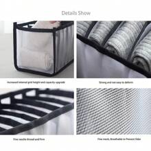 1pc/3pcs Black Multifunctional Household Underwear Storage Bag, Mesh Storage Device, Sub-Format Collapsible Mesh Storage Bag, Dormitory Socks Bra Underwear Sorting Storage Device Decorations Decor Festival Decor Room Decor Home Decor Bed Room Decor Bedroom, Organizer, Home Storage, White T Shirt Women, Black Pants Women, Ladies Winter Clothes, Dress, - Black - View 9