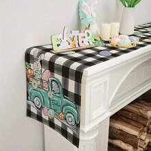 1pc Valentine's Day Table Runner Linen Printed Tablecloth Home Sofa Decoration Party Festive Atmosphere Decoration - Multicolor - View 10