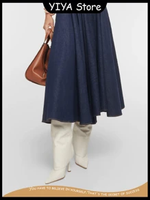 YIYA Fold Over Boots For Women, Pointed Toe Stiletto Heel Knee High Boots Slip On Leather Crocodile Tall Boots - 白色 - 查看 5