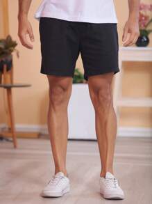Men Denim Shorts - 黑色 - 查看 4