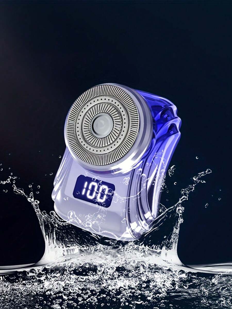 便携式剃须刀男士剃须刀汽车剃须刀迷你袖珍剃须刀电动 USB 充电防水剃须刀旅行车载干湿剃须 - 藍色 - 查看 1