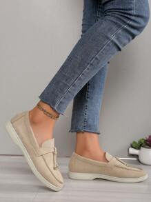 Women's Latest Bohemian Retro Premium Slip-On Casual Loafers, Anti-Slip Lightweight Flat Shoes For Ladies - Khaki - View 4