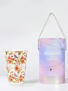 Rora陶瓷手工製作復古花卉浮雕風格馬克杯家用冰水杯, 茶杯, 飲料杯咖啡杯 450毫升 - 白色 - 查看 6