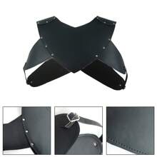 Medieval Viking Knight Style Gothic Black Pu Leather Chest Armor, Suitable For Daily Life/Cosplay/Theater/Stage Performance/Renaissance Role Play Props - Black - View 4
