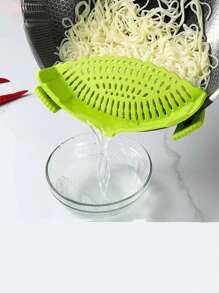 Random Multi-Functional Drain Basket, Filter Water Baffle For Fruit And Vegetable Noodles, Silicone Pot Side Drainer For Washing Vegetables And Rice - Random Color - View 1