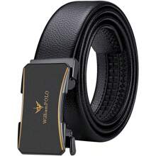 Thắt lưng da nam WilliamPOLO có khóa tự động bằng hợp kim kẽm, cảm giác tối giản cao cấp, phong cách công sở thường ngày đa năng, chiều dài có thể điều chỉnh - màu súng - Xem 7