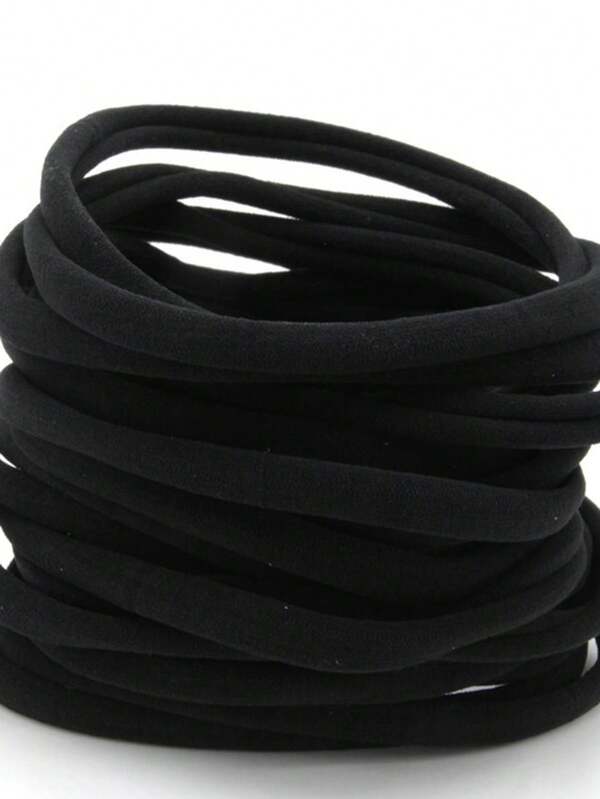 10pcs/Pack Elastic Nylon Headbands For Boys And Girls, Multiple Colors Available, Can Be Used For Diy Hair Ties