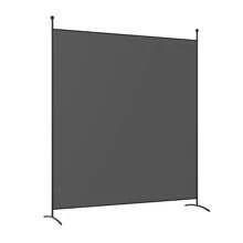 180 X 185 Cm 1/4-Panel Room Divider Folding Wall Privacy Fiber Screen Protector Freestanding - Grey - View 1