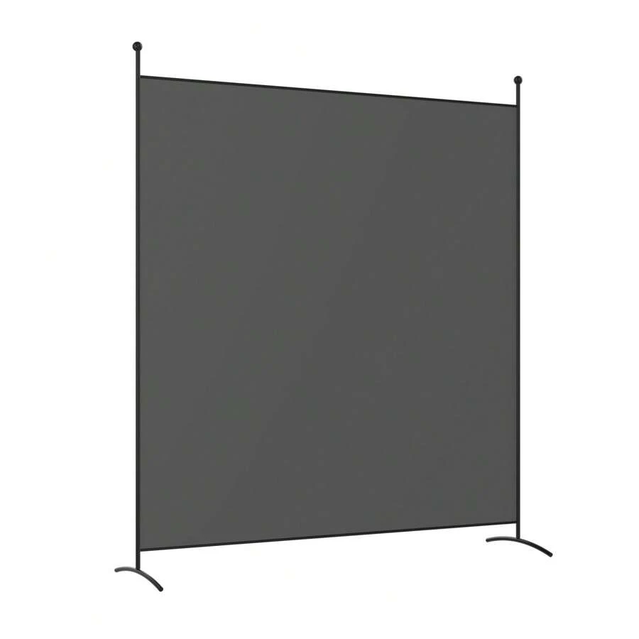 180 X 185 Cm 1/4-Panel Room Divider Folding Wall Privacy Fiber Screen Protector Freestanding - Grey - View 1