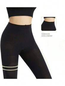 2對超級不透明控制頂黑絲襪裙 - 黑色 - 查看 2