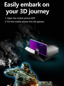 1pc Latest Vr Glasses For Mobile Phone, Virtual Reality 3d Glasses For Youth In The Metaverse - Black - View 2