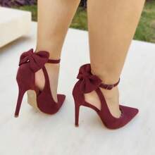 Sapato scarpin laço marsala feminino salto 11cm