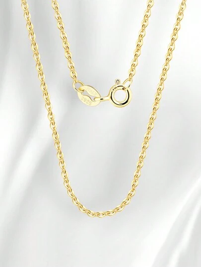 FOREVER QUEEN S925純銀項鍊30閃o平鏈1.6mm純色鏈條簡約裸鏈