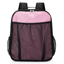 輪滑/冰鞋背包,肩帶和上提手把呼吸冰鞋/直排輪鞋袋滑冰手提包,儲存滑冰鞋、鞋子、靴子、運動裝備,適用於兒童和成人 - 粉色 - 查看 1