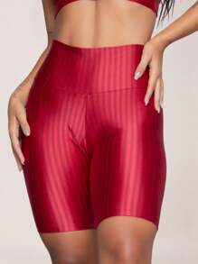 Women Sports Shorts - 紅色 - 查看 1