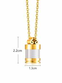 1pc Fashionable Transparent Perfume Cremation Box, Stainless Steel, Unisex, Daily Wear Accessory - Cylinder - View 4