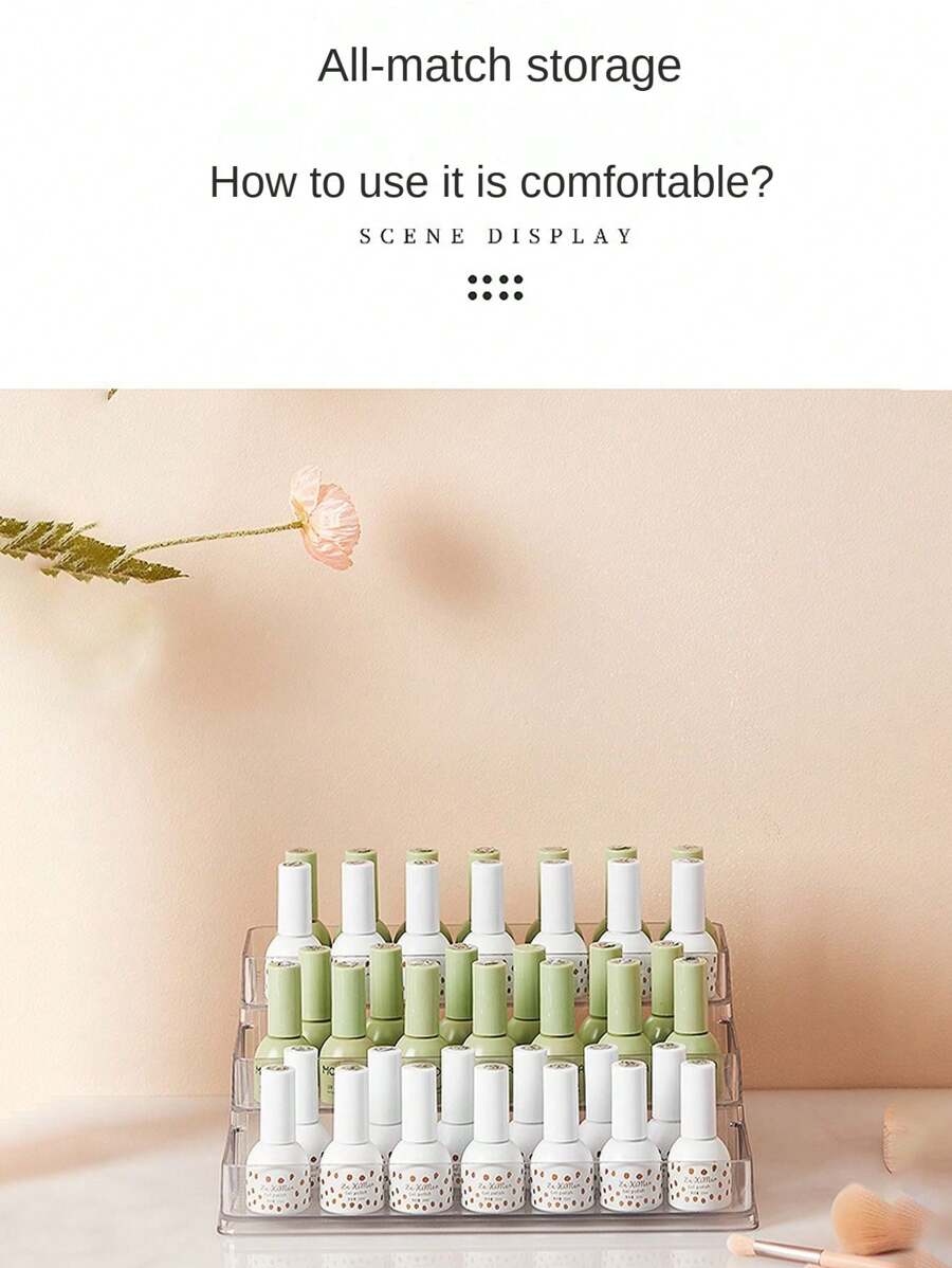 Nail Polish Organizer Irregular StairShaped Cosmetic Desktop Storage