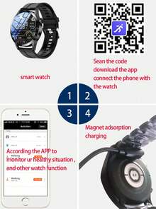 Reloj Inteligente Para Medir La Presión Arterial, La Frecuencia Cardíaca Y Rastrear La Calidad Del Sueño - acero negro - Ver 9