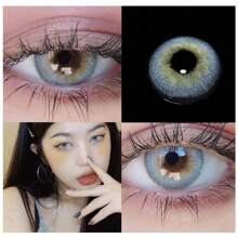 1 副北海道蓝色隐形眼镜，化妆美瞳，年抛，直径 14.5 毫米，万圣节服装角色扮演 - 藍色 - 查看 4
