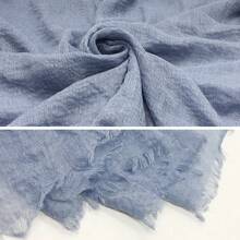 1 件女士春夏薄纯色雪纺围巾带环天鹅绒艾米莉亚皱纹设计，透气保暖，多用途