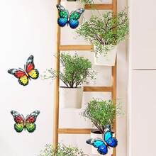 1入組金屬鐵蝴蝶藝術裝飾品,有4種顏色可選,牆掛裝飾品,非常適合室外欄杆、花園/臥室/陽台/客廳/露台等之家居裝飾 - 彩色 - 查看 8