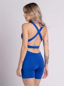 Women Sports Jumpsuits - 寶藍色 - 查看 3