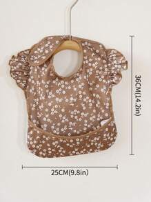 1件装防水婴儿围兜，带小碎花图案