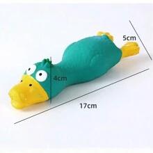 1个会发出吱吱声的小鸡宠物玩具，适合小型犬，互动弹性幼犬咀嚼玩具，清洁牙齿，宠物用品配件，乳胶狗玩具，幼犬吱吱叫玩具 - 彩色 - 查看 13