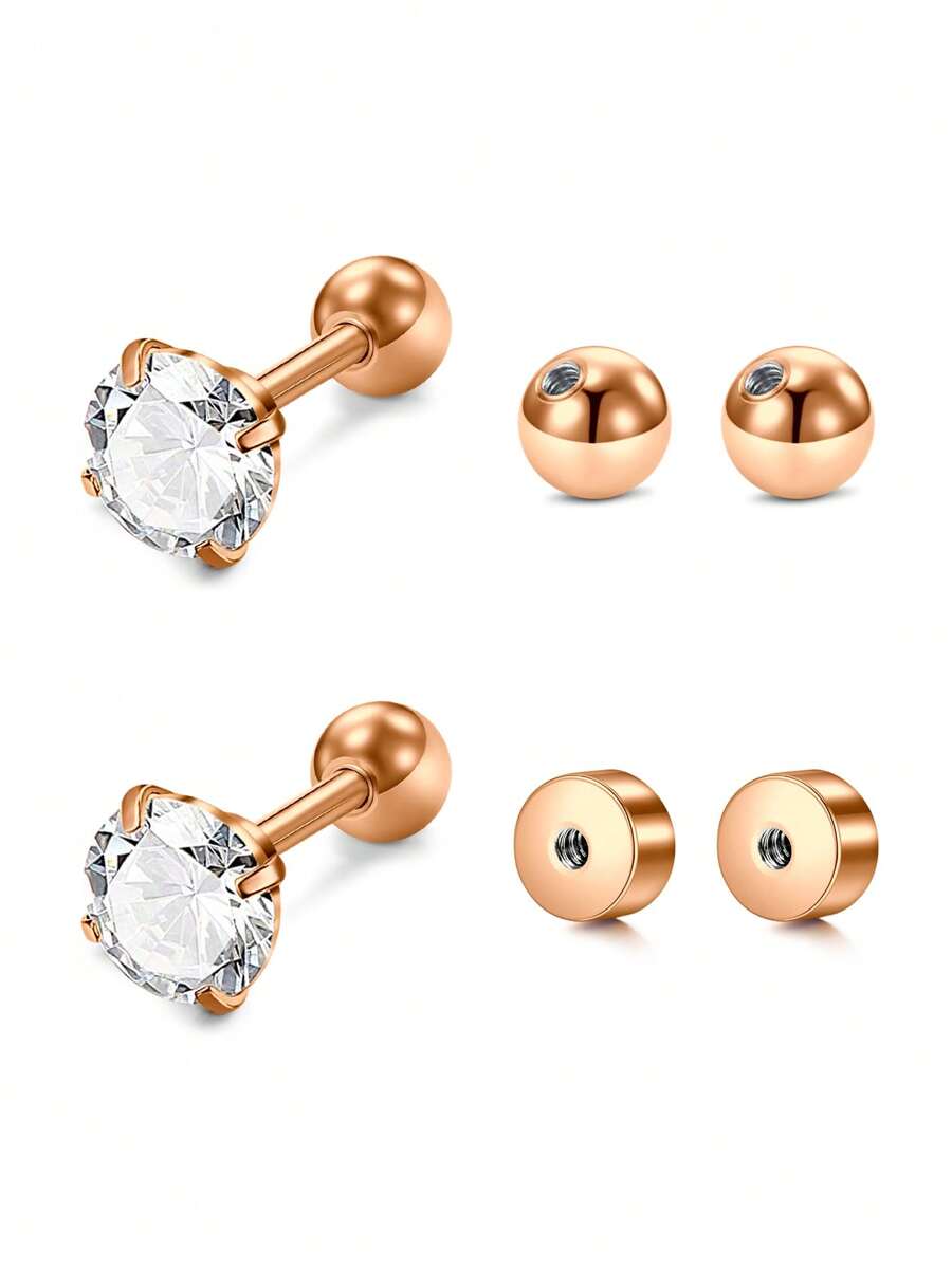 Mikovivi 12er Set Flachrücken Ohrringe Edelstahl - Tragus Und Knorpel Schmuck Für Frauen Und Männer