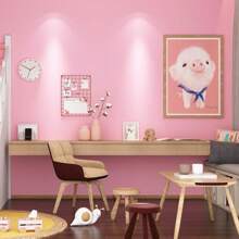 1 Roll Of Pink Self-Adhesive Wallpaper, Thickened Waterproof, Moisture-Proof, Wear-Resistant, Removable Paper, Ideal For Bedroom, Living Room Wall, Cabinet, Furniture Renovation, Diy Cuttable, Tear Off And Stick, Renovation Stickers Peel Wall Panels, Wall Paper, Wallpapers, Spring Decoration Items Refresh Your Home, Rama Decoration Stickers Gifts Birthday Graduation