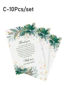 10 Pcs 3.94*5.91inch Flower Wedding Dinner Event Dining Table Card Thank You Card Event Decoration Card Writable - E - View 6