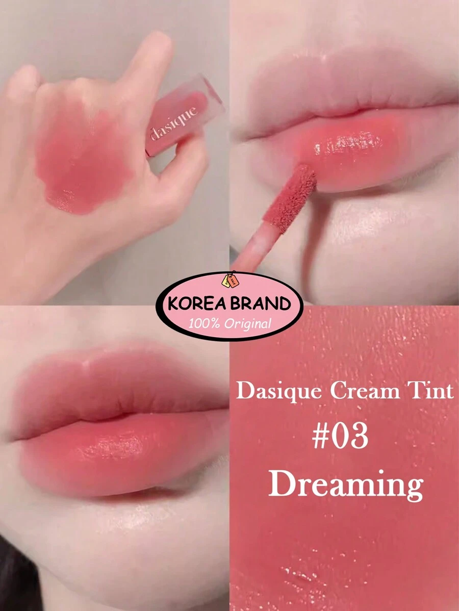 Dasique Cream De Rose Tint #03 Dreaming | 丝绒哑光唇釉，蕴含玫瑰水 | 纯素、零残忍、韩国美妆礼品 - #03 Dreaming - 查看 1