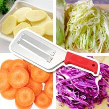 Vegetable Cutter Chopper Slicer Cabbage Shredder Stainless Steel Cutting Knife Fruit Dicer - Vegetable Slicer - Red Cabbage Chopper - Red - View 2