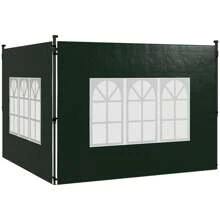 Outsunny 3 Meters Gazebo Side Panels Canopy Marquee Replacement Exchangeable Side Panel Walls - 墨綠色 - 查看 2