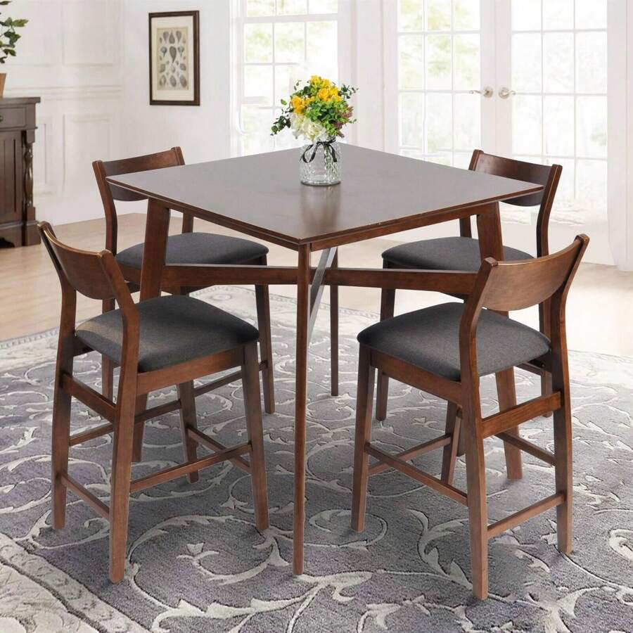 DC DICLASSE 5PC Counter Height Dining Table Set Kitchen Breakfast Chair