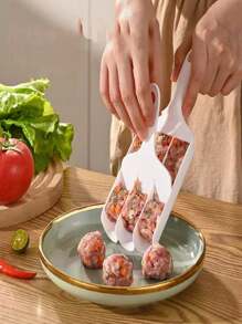 1pc/2pcs Plastic Meatball Maker Fish Balls Molds Shrimp Sliders Gadgets, An Utensil For Meat And Fish Balls And Rice Dumpling - White - View 1