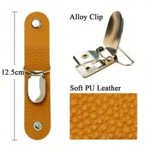 1入組皮革帽子夾，戶外旅行必備的沙灘毛巾夾，適用於夏季的遮陽帽固定，多功能背包/行李箱/手提包帶夾營地工具 - 彩色 - 查看 11