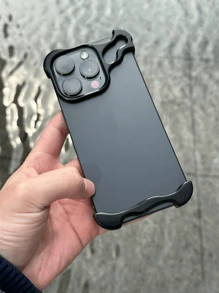 1 件奢华设计师外星人弧形手机壳 + 玻璃相机膜适用于 16 15 14 13 Pro Max Plus 酷炫相机保护防摔柔软硅胶套防水防震防刮 - 黑色 - 查看 3