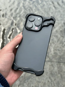 1 件奢华设计师外星人弧形手机壳 + 玻璃相机膜适用于 16 15 14 13 Pro Max Plus 酷炫相机保护防摔柔软硅胶套防水防震防刮 - 黑色 - 查看 2