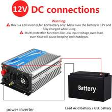 Giandel Pure Sine Wave Power Inverter 600W DC 12V To AC 240V Converter With Remote Controller & USB Port For Laptop Camera Smartphone - Silver - View 2
