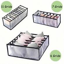 1pc/3pcs Black Multifunctional Household Underwear Storage Bag, Mesh Storage Device, Sub-Format Collapsible Mesh Storage Bag, Dormitory Socks Bra Underwear Sorting Storage Device Decorations Decor Festival Decor Room Decor Home Decor Bed Room Decor Bedroom, Organizer, Home Storage, White T Shirt Women, Black Pants Women, Ladies Winter Clothes, Dress, - Black - View 2