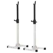 Supporto Porta Bilanciere Universale per Casa e Palestra, Squat Rack Altezza Regolabile in Acciaio Carico Massimo 150kg, Bianco e Nero - Bianco - Visualizzare 2
