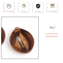 1pc Natural Coarse Coconut Shell Bowl, Wooden Cutlery For Kids, Aromatherapy Candle Holder, Wax Bowl, Suitable For Hotel Dining, Coffee, Tea, Dessert, Home Use (Natural Product, Weight Varies) - Natural Brown - View 5