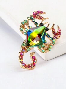 juran 1 par de pendientes con cristales de animales, pendientes con cristales de escorpión insecto extravagantes, joyería para mujeres - vistoso - Ver 4