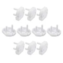 10个装婴儿安全电源插座盖，儿童安全电源插座保护罩，法式插头盖，白色电源插座安全盖，婴儿护理安全防护罩，儿童安全旋转安全盖 - 白色 - 查看 1