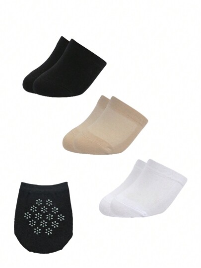 3 Pairs Pack Women's Comfortalble Invisible No Show Linner Half Socks, Non Slip Toe Topper Socks, Suitable For Daily Use
