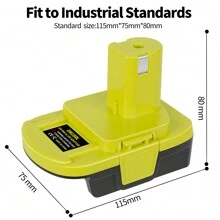 Awokee Dm18rl Battery Adapter With USB Port, Suitable For Conversion From Dewalt And Miwoqi 20V/18V Lithium-Ion Batteries To Ryobi 18V P108 ABP1801 - View 2